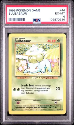 Bulbasaur 1999 Pokemon Game #44 PSA 6 NEW SLAB - Image 1