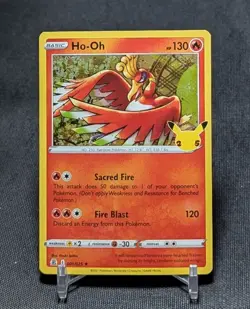 Ho-Oh Holo Rare Fire Type Celebrations Pokemon TCG Card 001/025 - Image 1