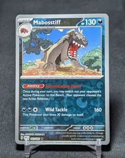 Mabosstiff Rare Reverse Holo Darkness PALDEAN FATES Pokemon TCG Card 063/091 - Image 1