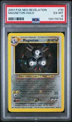 2001 POKEMON NEO REVELATION #10 MAGNETON-HOLO PSA 6 - Image 1