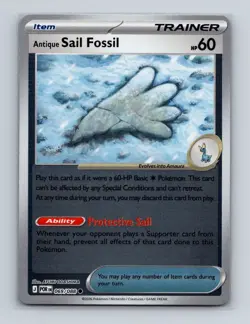 Antique Sail Fossil 069 2026 Pokemon Perfect Order Reverse Holo Card NM+ (a) - Image 1
