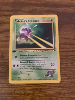 Sabrina's Venonat 96/132 1st Edition Gym Heroes Vintage WOTC Pokemon TCG Card - Image 1