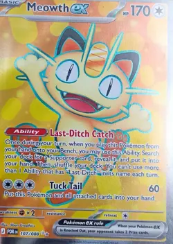 PERFECT ORDER MEOWTH EX FULL ART POKEMON CARD ULTRA RARE NM/M AUTHENTIC - Image 2