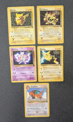 Pokemon The First Movie promo cards Pikachu, Mewtwo, Dragonite, Electabuzz - Image 3