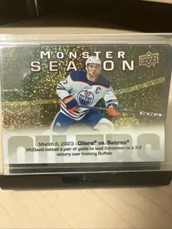 2023-24 Upper Deck Series 2 Monster Season Gold Connor McDavid 144/153 #MS-65 - Image 1