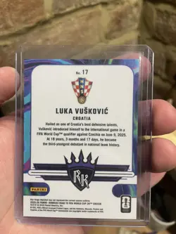 2026 Luka Vuskovic RC /99 Purple Panini Donruss Road to FIFA World Cup Croatia - Image 3