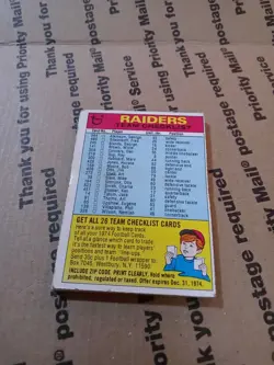 1974 topps football team checklist lot Of 6 Cards. Pr-g. Shipping pwe - Image 1