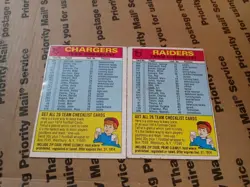 1974 topps football team checklist lot Of 6 Cards. Pr-g. Shipping pwe - Image 2