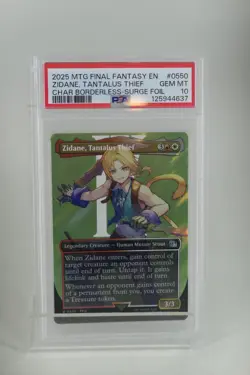 PSA 10 ZIDANE, TANTALUS THIEF #0550 BORDERLESS SURGE FOIL 2025 MTG FINAL FANTASY - Image 1