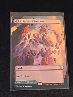 MTG Cragcrown Pathway (Borderless) Normal Zendikar Rising # 287 NM, Rare - Image 1