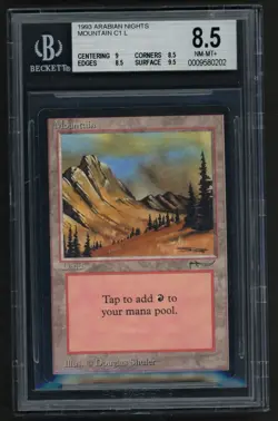 ***BGS 8.5 Quad++ Mountain*** MTG Arabian Nights Magic Kid Icarus - Image 1