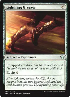 LIGHTNING GREAVES 245 UNCOMMON COMMANDER 2020 MAGIC: THE GATHERING LP - Image 1
