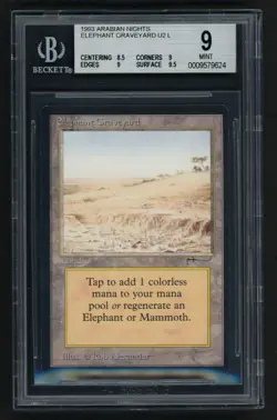***BGS 9 Elephant Graveyard*** MTG Arabian Nights Magic Kid Icarus - Image 1