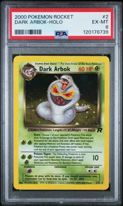 2000 POKEMON ROCKET #2 DARK ARBOK-HOLO PSA 6 - Image 1
