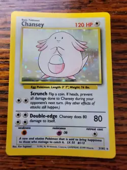 Chansey 3/102 - NM Holo Rare - Base Set Pokemon Card - Image 1