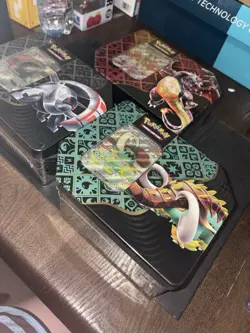 Pokemon Paldean Fates Tins Lot of 3 Sealed Scarlet Violet Great Tusk Iron Treads - Image 2