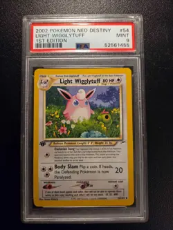 2002 Pokemon Neo Destiny 1st Edition Light Wigglytuff #54/105 PSA 9 - Image 1