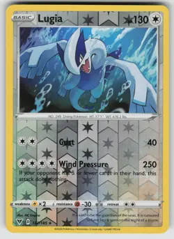 Lugia Reverse Holo Holo Rare SWSH04: Vivid Voltage 132/185 Pokemon - Image 1