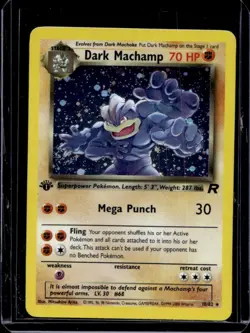 2000 Pokemon Team Rocket First Edition Dark Machamp Holo #10/82 - Image 1