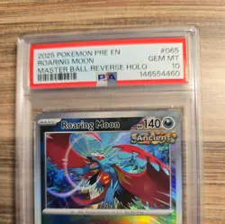 Roaring Moon Master Ball #65 2025 Pokemon Prismatic Evolutions PSA 10 - Image 3