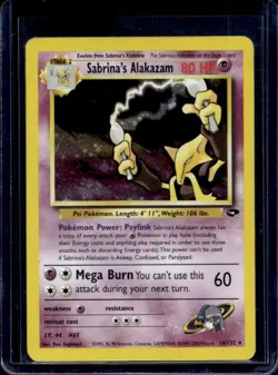 2000 Pokemon Gym Challenge Sabrina's Alakazam Holo #16/132 - Image 1