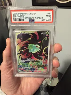 2025 POKEMON BULBASAUR 133/132 MEGA EVOLUTION STAMPED - PSA 9 Canadian Bids Only - Image 2