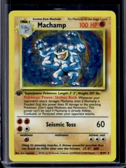 1999 Pokemon 1st Edition Machamp Holo #8/102 - Image 1