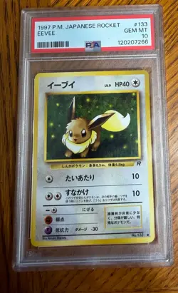 Pokemon Japanese Team Rocket Eevee PSA 10 - Image 1