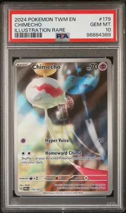 2024 Pokemon Scarlet Violet Twilight Masquerade Chimecho #179 PSA 10 - Image 1