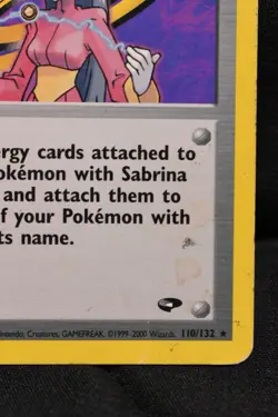 Sabrina 110/132 HP Gym Challenge Regular Unlimited Pokemon TCG - Image 4