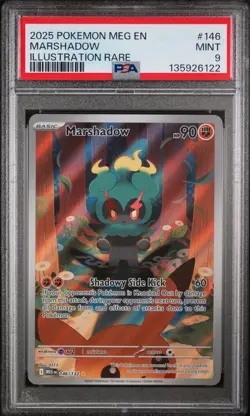 2025 POKEMON MEG EN-MEGA EVOLUTION ILLUSTRATION RARE #146 MARSHADOW PSA 9 - Image 1