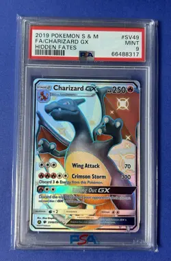 2019 Pokemon S&M FA/Charizard GX Hidden Fates #SV49 PSA 9 MINT - Image 1