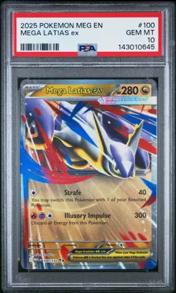 2025 Pokemon Meg En-Mega Evolution #100 Mega Latias Ex PSA 10 - Image 1