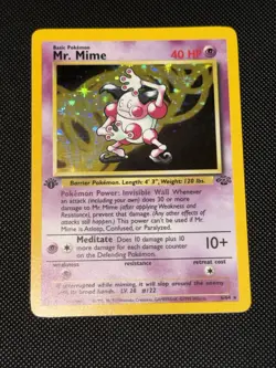 Pokemon Mr. Mime Jungle 6/64 1st Edition Holo Rare 1999 WOTC LP - Image 1