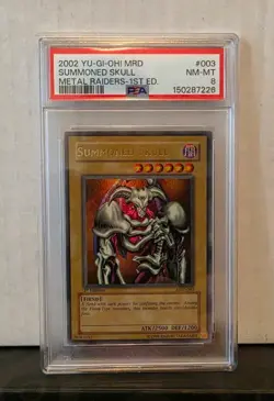 Yugioh Summoned Skull MRD-003 Metal Raiders 1st Edition PSA 8 2002 - Image 1