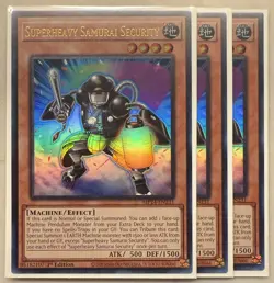 Yugioh! 3x Superheavy Samurai Security MP24-EN231 Ultra Rare 1st Ed NM - Image 1