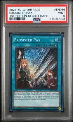 2024 YuGiOh! RA02 Exosister Pax 1st Ed. Secret Rare #EN066 PSA 9 MINT - Image 1