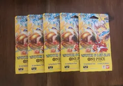 One Piece Op15 Adventure On Kami’s Island Sleeved Pack Lot Of 5 Packs. SEALED - Image 1