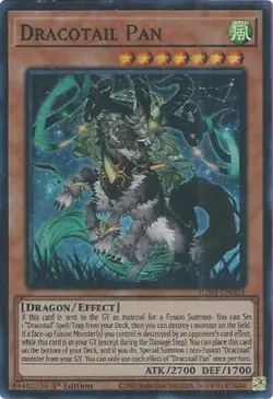 1x Dracotail Pan (Super Rare) - 1st Edition NM Eng YuGiOh - Justice Hunters - Image 1