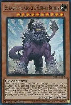 1x Behemoth the King of a Hundred Battles (Super NM Eng YuGiOh - Justice Hunters - Image 1