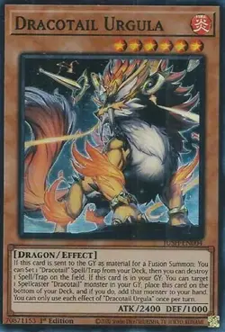 1x Dracotail Urgula (Super Rare) - 1st Edition NM Eng YuGiOh - Justice Hunters - Image 1