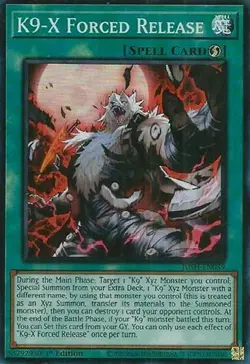 1x K9-X Forced Release - 1st Edition NM Eng YuGiOh - Justice Hunters - Image 1