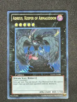Yugioh Adreus, Keeper Of Armageddon GENF-EN086 Secret Rare 1st Edition Nm - Image 1