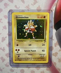 Hitmonchan [Holo+Swirl] - (8/130) Base Set 2 - WOTC - Pokemon Card - Image 1