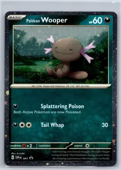 Paldean Wooper Obsidian Flames SVP 041 Promo Cosmos Holo Pixel Pokemon Card NM - Image 1