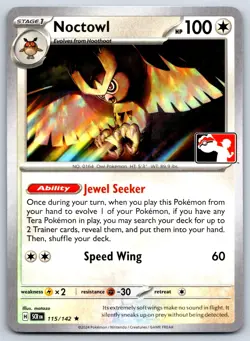 Noctowl - Prize Pack Series 7 - Stellar Crown Pokemon Card NM - Image 1