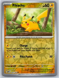 Pikachu (Reverse Holo) Scarlet & Violet 151 025/165 Pokemon Card NM - Image 1