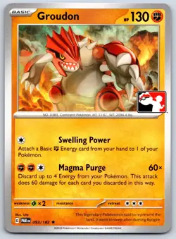 Groudon - Prize Pack Series 093/182 Stamped Pokemon Card NM - Image 1