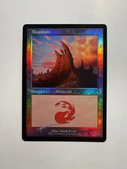 Mountain (448) (Retro Frame) 448 MTG Commander Masters Foil - Image 1