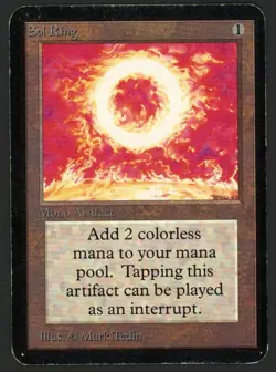 ***Alpha Sol Ring (Slight Water Damage on Corner)*** MTG Alpha Magic Kid Icarus - Image 1